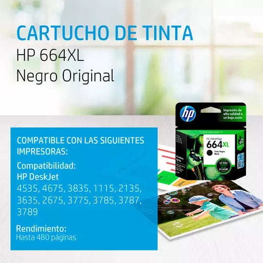 HP 664XL NEGRO