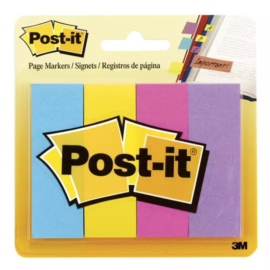 Señaladores de papel Post-it 671-4AU col ores ultra 4 blocks c/50 hojas