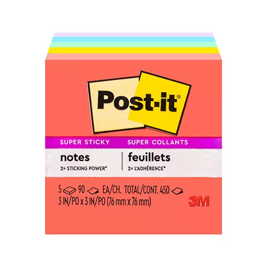 Notas adhesivas Post-It 654-5SSAN Marrak esh 3 x 3 pulgadas  5 blocks c/90 hojas