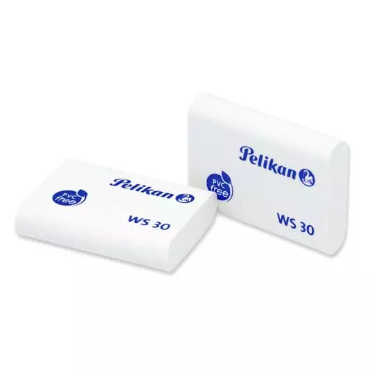 Goma Pelikan WS30 plástica blanca caja c on 30 piezas