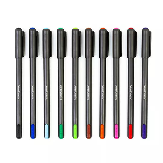 Bolígrafo mediano Pentonic Ball Pen 1.0 mm colores surtidos blíster c/10 piezas