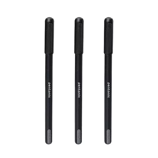 Bolígrafo fino Pentonic Ball Pen 0.7 mm color negro blíster c/3 piezas