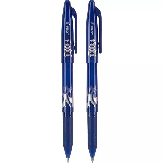 Bolígrafo fino Frixion Ball Pilot tinta gel borrable, azul, blister 2 piezas