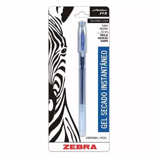 Bolígrafo de gel ZEBRA J-Roller RX punto fino 0.5 mm color azul blíster c/1 piez