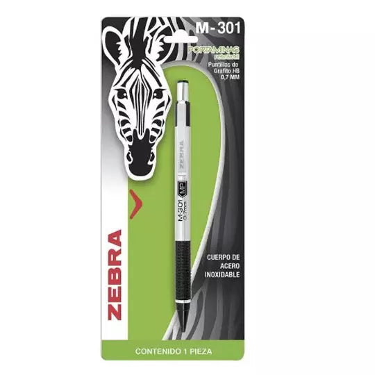Portaminas ZEBRA M-301 punto fino 0.7 mm color de cuerpo negro blíster c/1 pieza