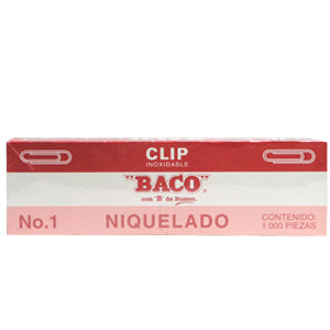 Clip Baco Niquelado 1 Paquete c/10 c/u