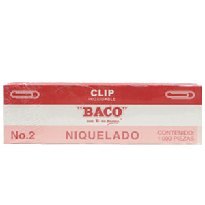 CLIP BACO NIQUELADO 2 C/100 CLIPS PQTE C/10