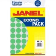 Etiquetas Adhesivas Janel Econopack Fluorescente 00x13mm Color Verde Sobre C/1120