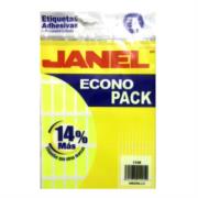 Etiquetas Adhesivas Janel Econopack Fluorescente 13x38mm Color Amarillo Sobre C/400
