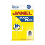 Etiquetas Adhesivas Janel Econopack Fluorescente 32x64mm Color Amarillo Sobre C/96