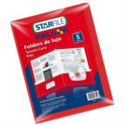 Folder Mapasa Deluxe Carta 24x30 Color Rojo C/5 Pzas