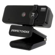 Cámara Web Perfect Choice FHD 1920x1080 Enfoque Automático USB 2 Micrófonos Internos Color Negro