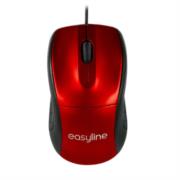 Mouse Easy Line Óptico Alámbrico USB 1200dpi Color Rojo