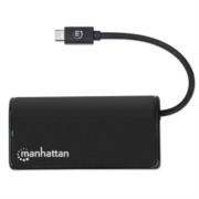Hub Manhattan USB 3.2 Gen1 4 Puertos Color Negro