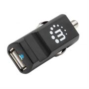 Cargador USB Manhattan para Auto 1 Puerto Indicador LED Tablet/Celular Color Negro