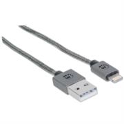 Cable Manhattan USB-A a Lightning iLynk 1m Color Gris