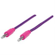 Cable Manhattan Audio Estéreo con Recubrimiento Textil 3.5mm 1.8m Color Rosa-Morado