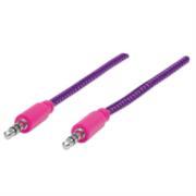 Cable Manhattan Audio Estéreo con Recubrimiento Textil 3.5mm 1m Color Rosa-Morado