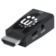 Convertidor Manhattan Video HDMI a SVGA+Salida Audio Color Negro