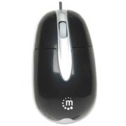 Mouse Manhattan Óptico Clásico MH3 USB 1000dpi Color Negro-Plata
