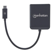 Adaptador Manhattan USB-C a 2 Puertos DisplayPort Hub MST Color Negro
