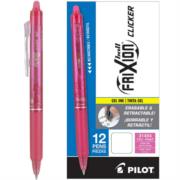 Bolígrafo Pilot Frixion Clicker Borrable Retráctil Color Rosa Caja C/12 Pzas