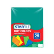 Folder StarFile Hot Colors Carta Color Azul Turquesa C/25 Pzas