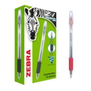 Bolígrafo Zebra Z-1 Fino 0.7mm Tinta Híbrida Color Rojo C/12 Pzas